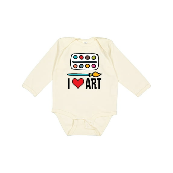 Inktastic Painting I Love Art Boys or Girls Long Sleeve Baby Bodysuit