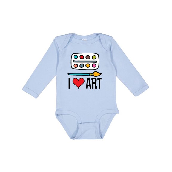 Inktastic Painting I Love Art Boys or Girls Long Sleeve Baby Bodysuit