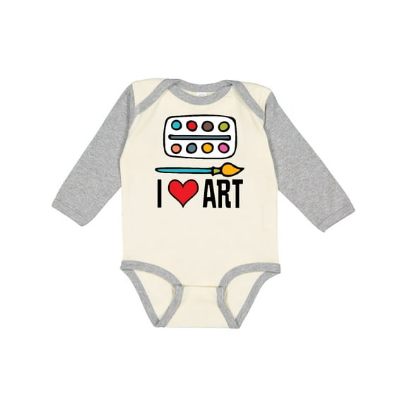 Inktastic Painting I Love Art Boys or Girls Long Sleeve Baby Bodysuit