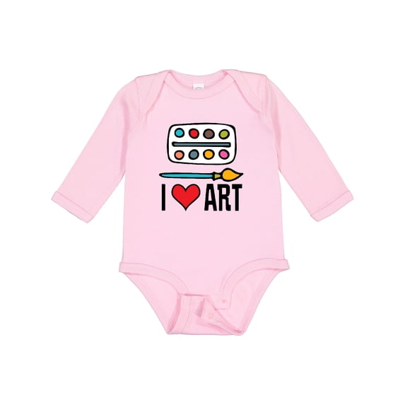 Inktastic Painting I Love Art Boys or Girls Long Sleeve Baby Bodysuit