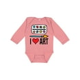 thumbnail image 1 of Inktastic Painting I Love Art Boys or Girls Long Sleeve Baby Bodysuit, 1 of 5
