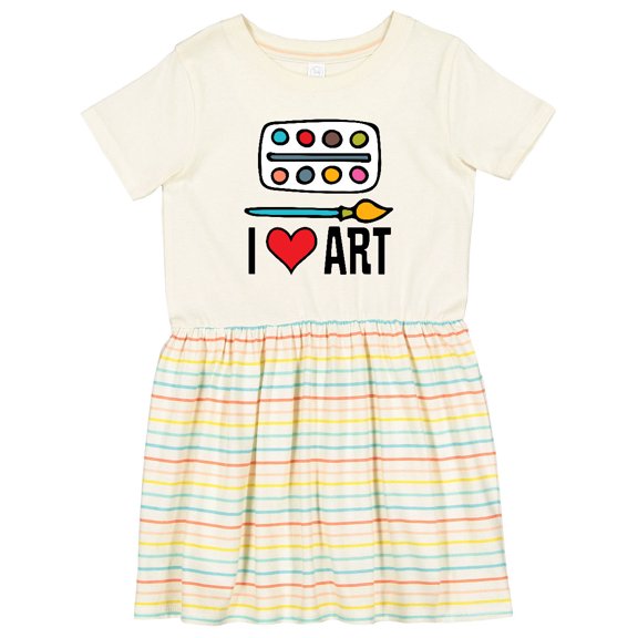 Inktastic Painting I Love Art Girls Toddler Dress