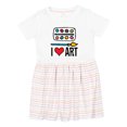 thumbnail image 1 of Inktastic Painting I Love Art Girls Toddler Dress, 1 of 5