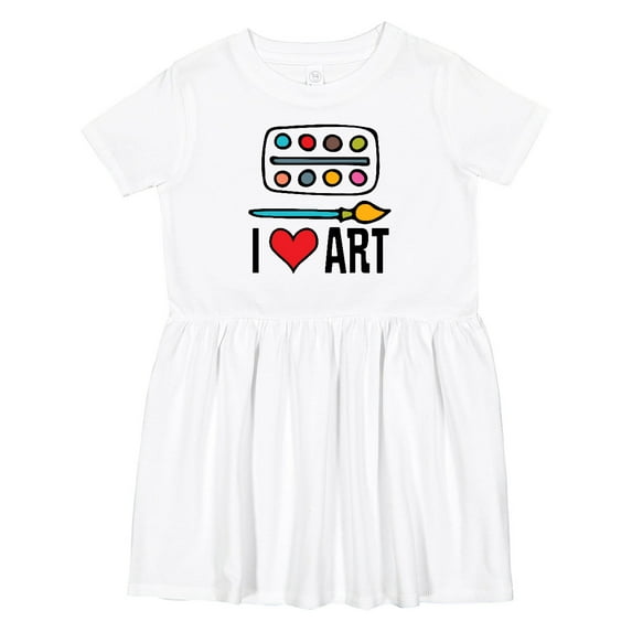 Inktastic Painting I Love Art Girls Toddler Dress