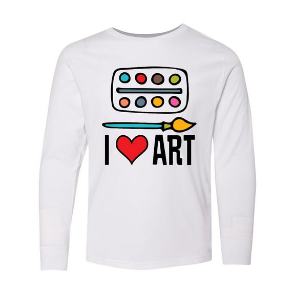 Inktastic Painting I Love Art Long Sleeve Youth T-Shirt