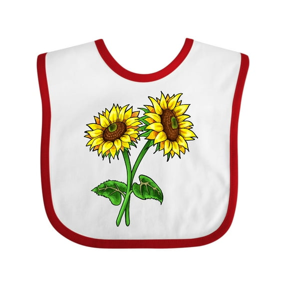 Inktastic Pair of Sunflowers Boys or Girls Baby Bib