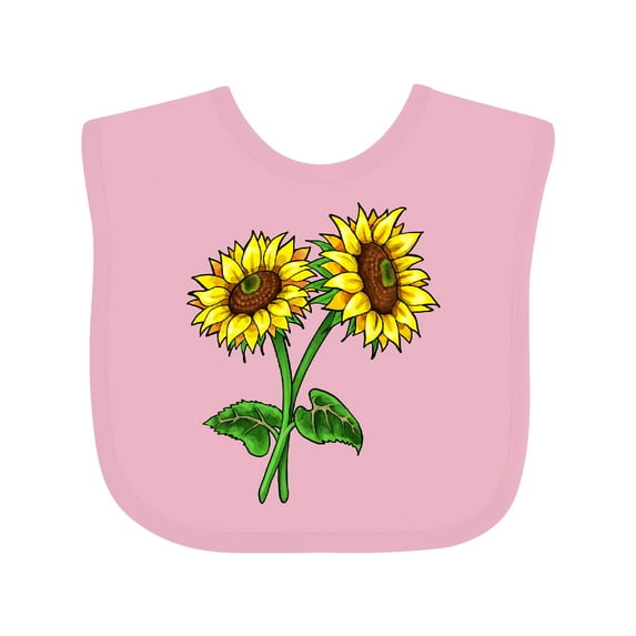 Inktastic Pair of Sunflowers Boys or Girls Baby Bib