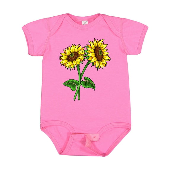 Inktastic Pair of Sunflowers Boys or Girls Baby Bodysuit
