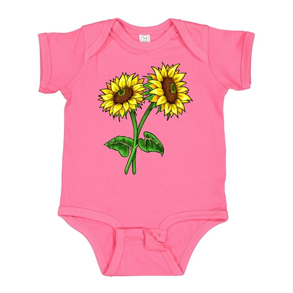 Inktastic Pair of Sunflowers Boys or Girls Baby Bodysuit