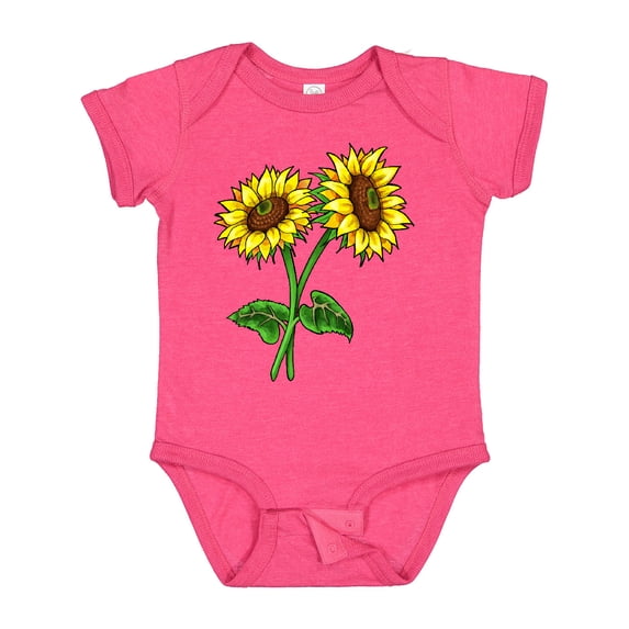 Inktastic Pair of Sunflowers Boys or Girls Baby Bodysuit