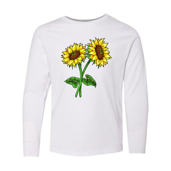 Inktastic Pair of Sunflowers Long Sleeve Youth T-Shirt