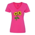 thumbnail image 1 of Inktastic Pair of Sunflowers Women's V-Neck T-Shirt, 1 of 5