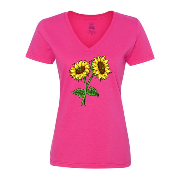 Inktastic Pair of Sunflowers Women's V-Neck T-Shirt