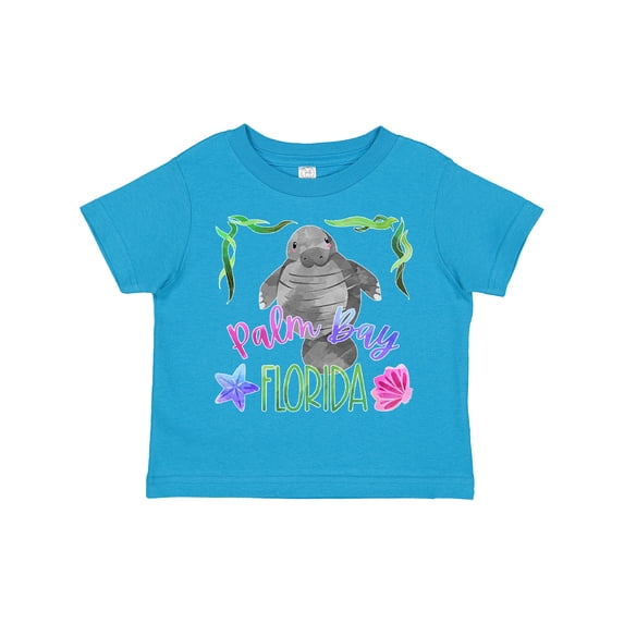 Inktastic Palm Bay Florida Cute Swimming Manatee Boys or Girls Toddler T-Shirt