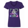thumbnail image 1 of Inktastic Palm Bay Florida Cute Swimming Manatee Women's V-Neck T-Shirt, 1 of 5