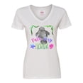 thumbnail image 1 of Inktastic Palm Bay Florida Cute Swimming Manatee Women's V-Neck T-Shirt, 1 of 5