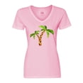 thumbnail image 1 of Inktastic Palm Trees Women's V-Neck T-Shirt, 1 of 5