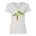 thumbnail image 1 of Inktastic Palm Trees Women's V-Neck T-Shirt, 1 of 5