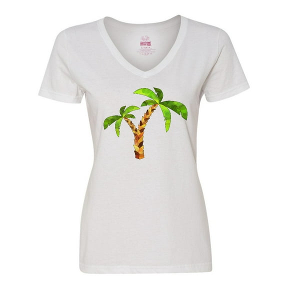 Inktastic Palm Trees Women's V-Neck T-Shirt