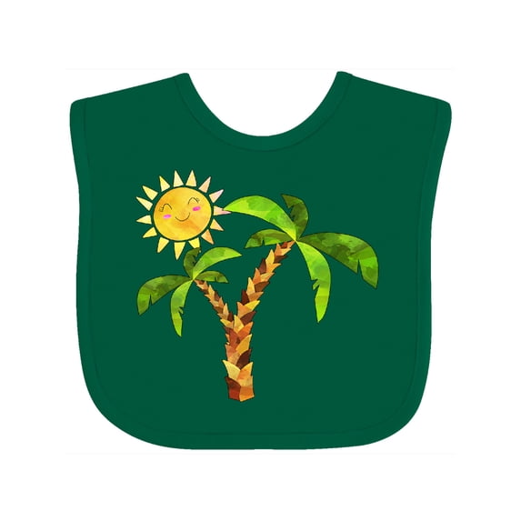 Inktastic Palm Trees with Cute Smiling Sun Boys or Girls Baby Bib