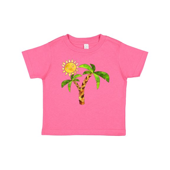 Inktastic Palm Trees with Cute Smiling Sun Boys or Girls Baby T-Shirt