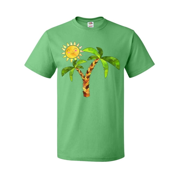 Inktastic Palm Trees with Cute Smiling Sun T-Shirt