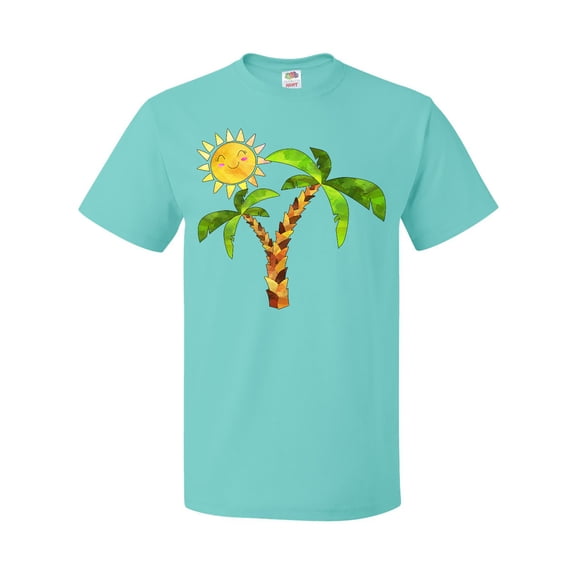 Inktastic Palm Trees with Cute Smiling Sun T-Shirt