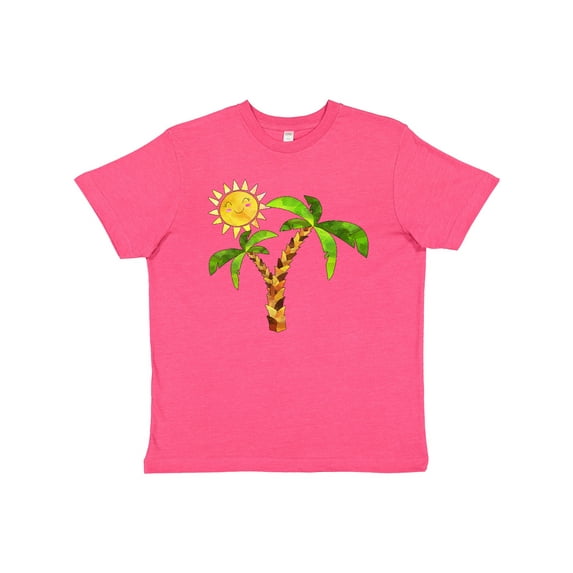 Inktastic Palm Trees with Cute Smiling Sun Youth T-Shirt