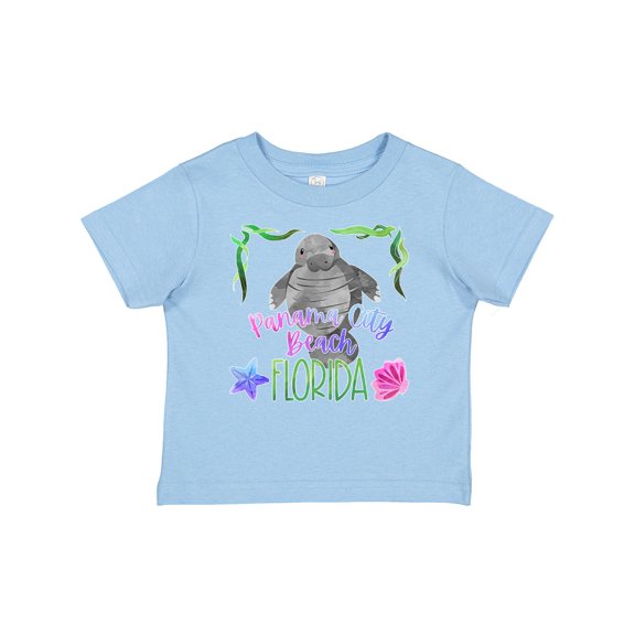 Inktastic Panama City Beach Florida Cute Swimming Manatee Boys or Girls Baby T-Shirt