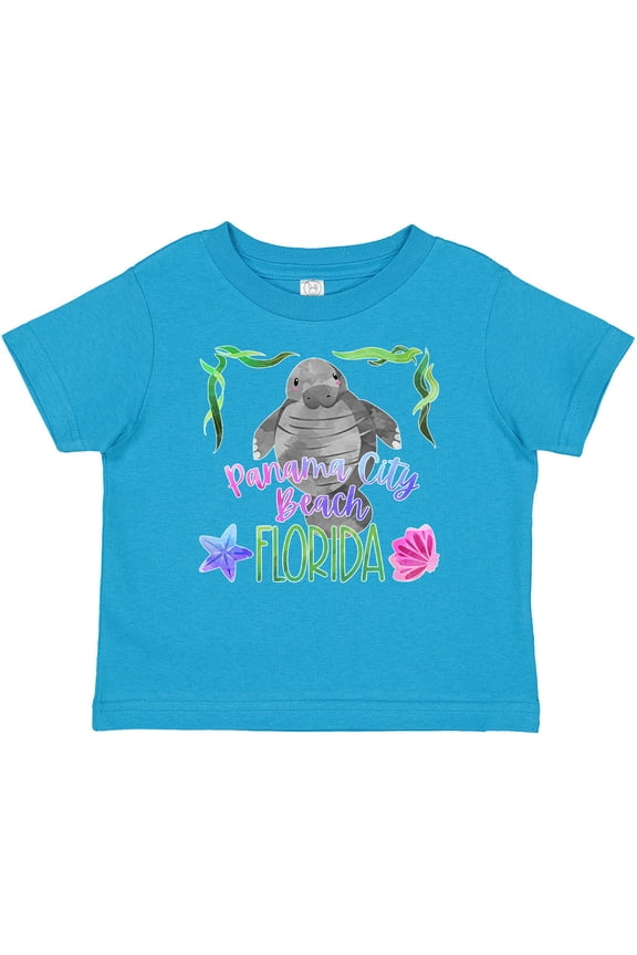 Panama City Beach Florida Cute Swimming Manatee Boys or Girls Baby T-Shirt