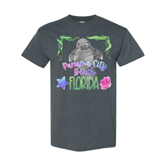 Inktastic Panama City Beach Florida Cute Swimming Manatee T-Shirt