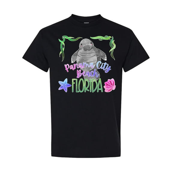 Inktastic Panama City Beach Florida Cute Swimming Manatee T-Shirt