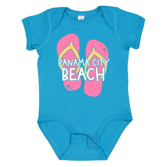 Inktastic Panama City Beach Pink Flip Flops Boys or Girls Baby Bodysuit