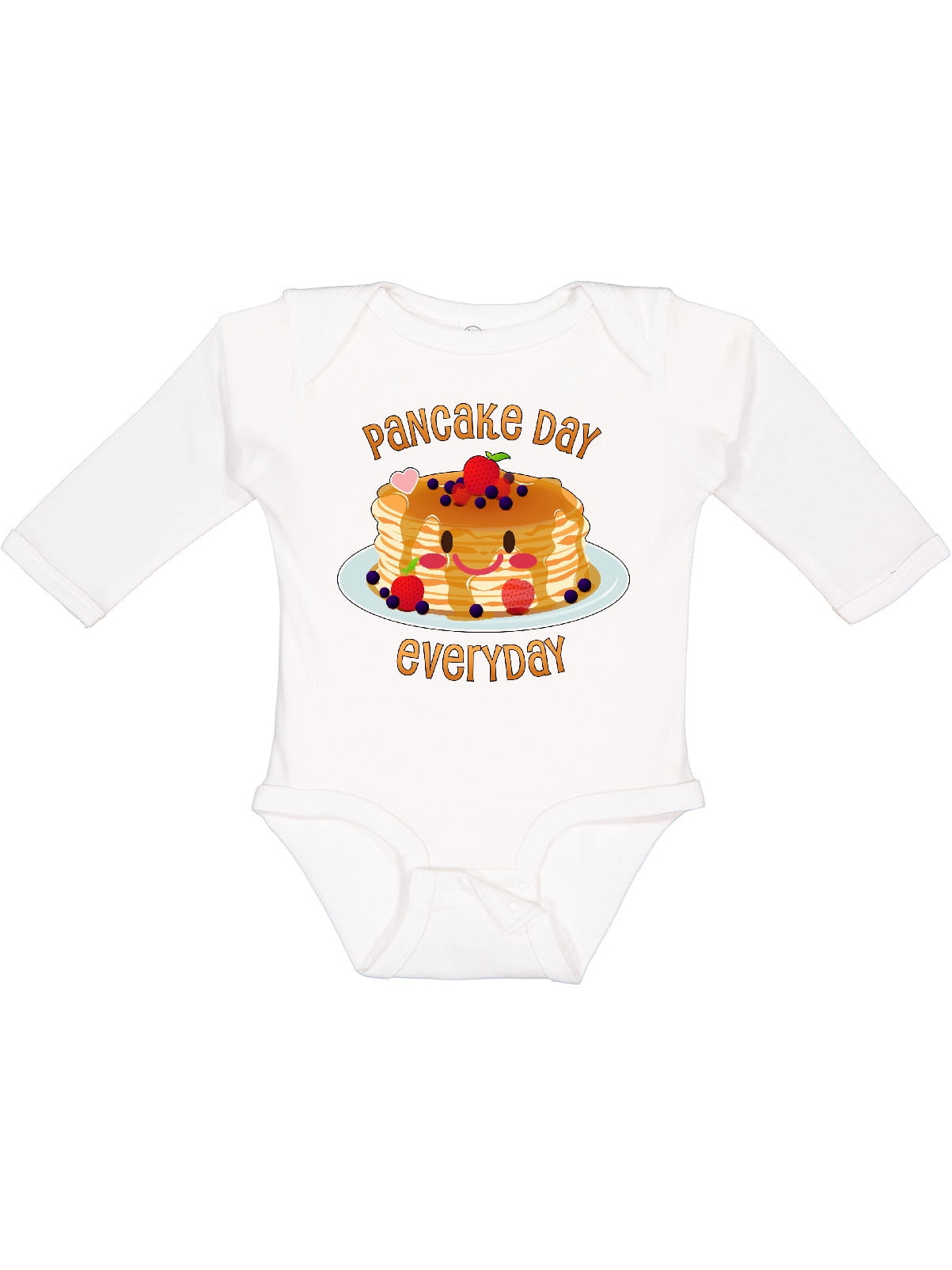 Inktastic Pancake Day Everyday Smiling Stack of Pancakes Boys or Girls Long Sleeve Baby