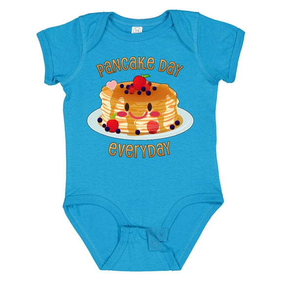 Inktastic Pancake Day Everyday- smiling stack of pancakes Boys or Girls Baby Bodysuit