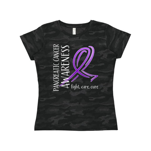 Inktastic Pancreatic Cancer Awareness- Fight, care, cure Women's T-Shirt