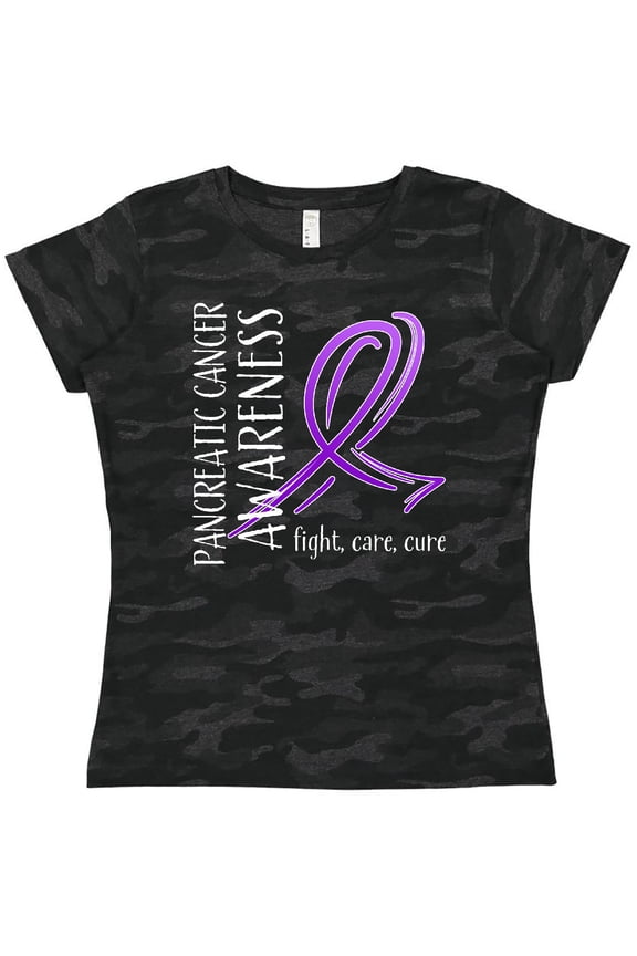 Pancreatic Cancer Awareness- Fight, care, cure Women's T-Shirt