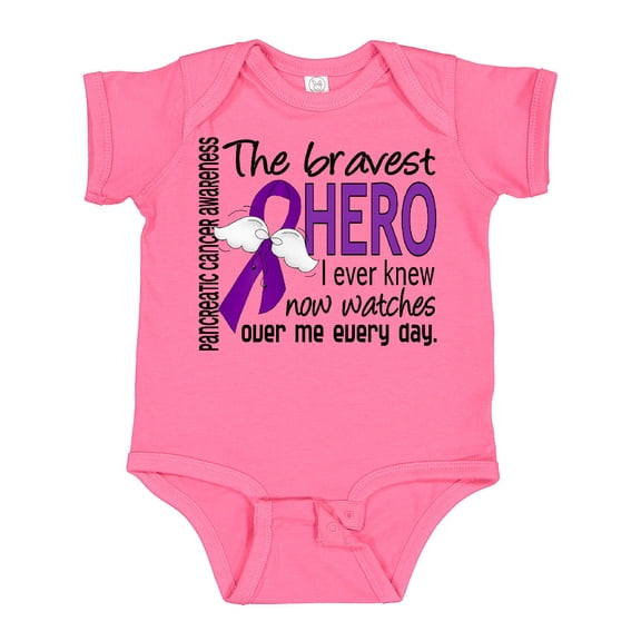 Inktastic Pancreatic Cancer Bravest Hero I Ever Knew 1 Boys or Girls Baby Bodysuit