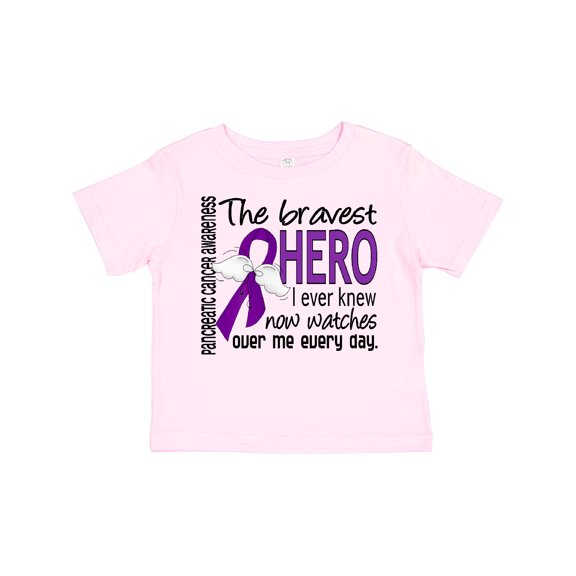 Inktastic Pancreatic Cancer Bravest Hero I Ever Knew 1 Boys or Girls Toddler T-Shirt
