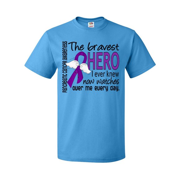 Inktastic Pancreatic Cancer Bravest Hero I Ever Knew 1 T-Shirt