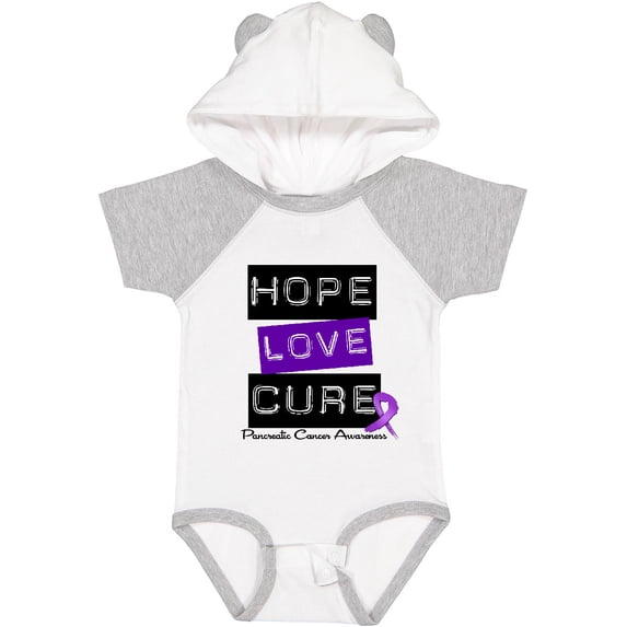 Inktastic Pancreatic Cancer Hope Love Cure Boys or Girls Baby Bodysuit
