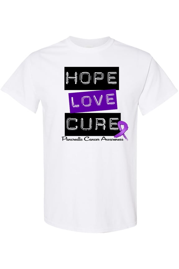 Pancreatic Cancer Hope Love Cure T-Shirt