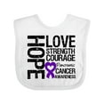 thumbnail image 1 of Inktastic Pancreatic Cancer Hope Love Strength Boys or Girls Baby Bib, 1 of 4