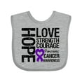 thumbnail image 1 of Inktastic Pancreatic Cancer Hope Love Strength Boys or Girls Baby Bib, 1 of 4