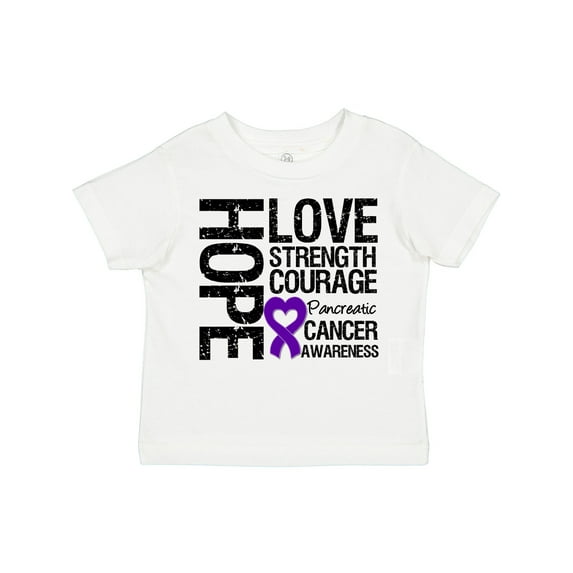 Inktastic Pancreatic Cancer Hope Love Strength Boys or Girls Toddler T-Shirt