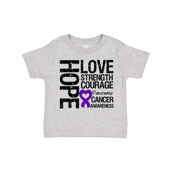 Inktastic Pancreatic Cancer Hope Love Strength Boys or Girls Toddler T-Shirt