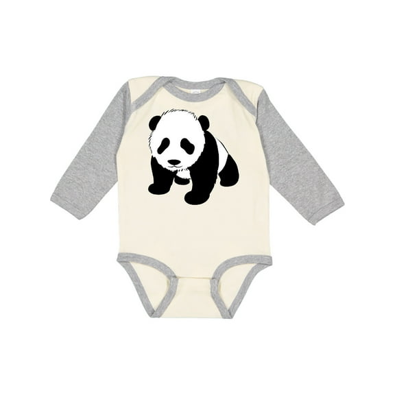 Inktastic Panda Bear Boys or Girls Long Sleeve Baby Bodysuit