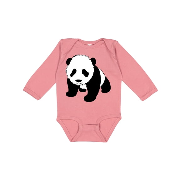 Inktastic Panda Bear Boys or Girls Long Sleeve Baby Bodysuit