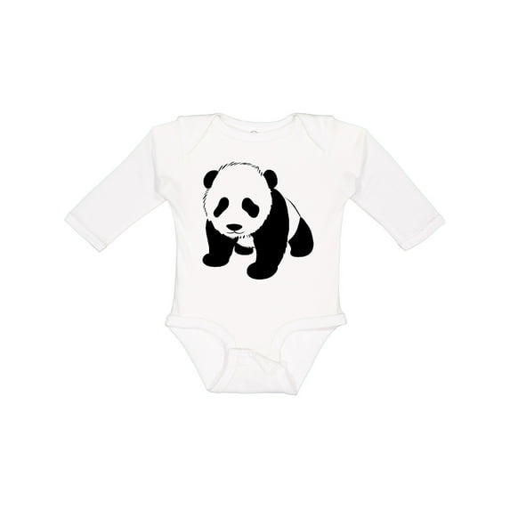 Inktastic Panda Bear Boys or Girls Long Sleeve Baby Bodysuit