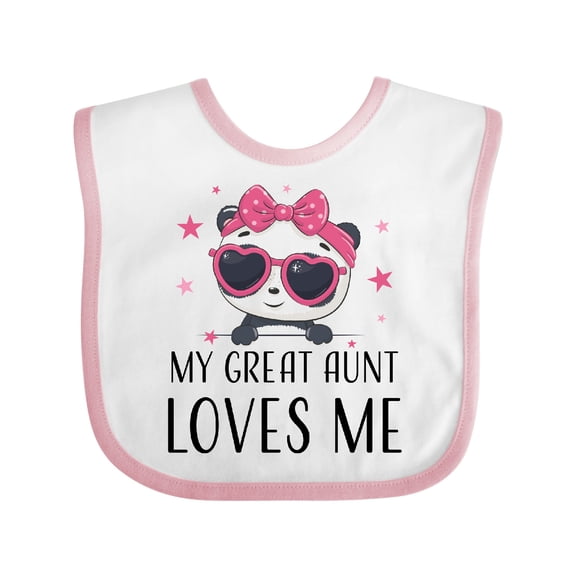 Inktastic Panda My Great Aunt Loves Me Boys or Girls Baby Bib